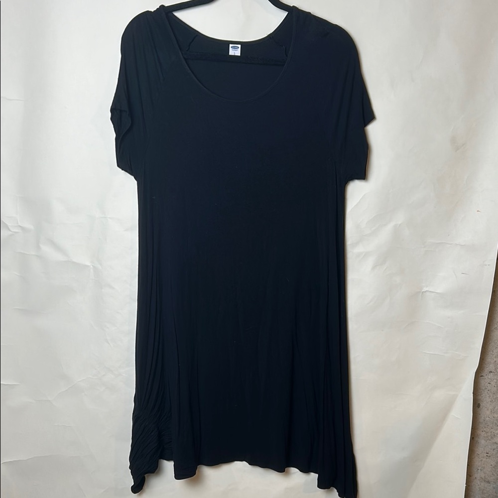 Old Navy Black Asymmetrical Short Sleeve Dress